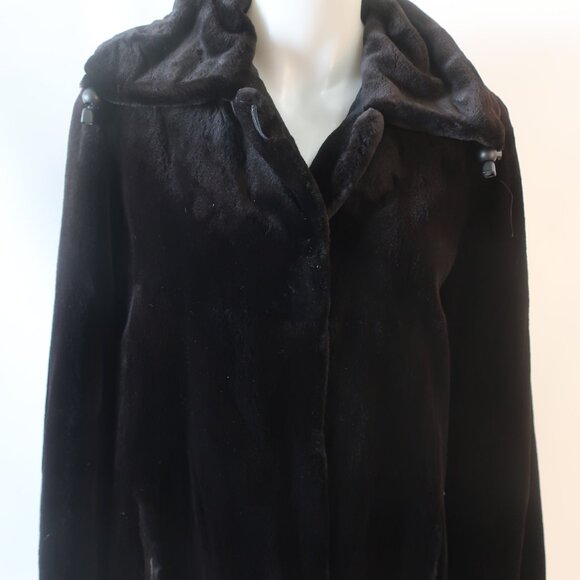 Womens Christie Brothers Black Sheered Mink Jacket L - Picture 5 of 14